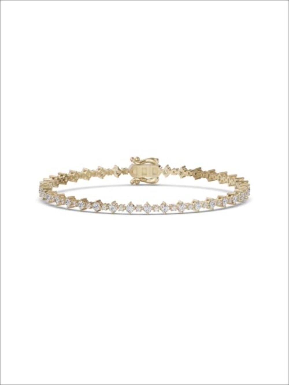 24K Gold Vermeil Alternating Tennis Bracelet Sterling Silver 7in